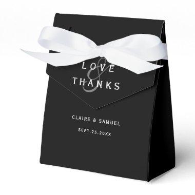 Simple Black and White Wedding Thank You Favor Box