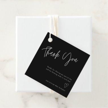 Simple Black Bridal Shower Thank You Favor Tags