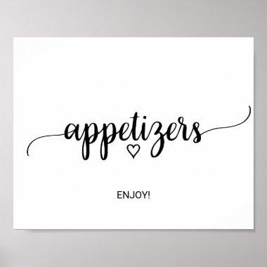 Simple Black Calligraphy Appetizers Sign