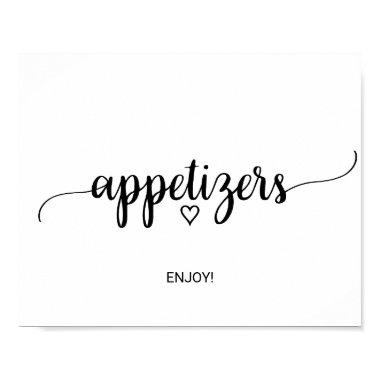 Simple Black Calligraphy Appetizers Sign