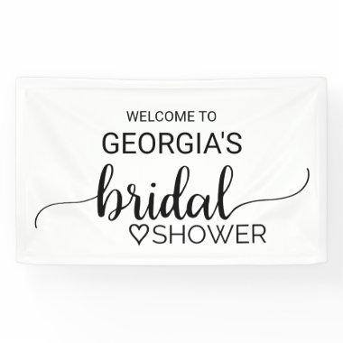 Simple Black Calligraphy Bridal Shower Banner