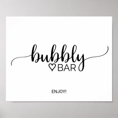 Simple Black Calligraphy Bubbly Bar Sign