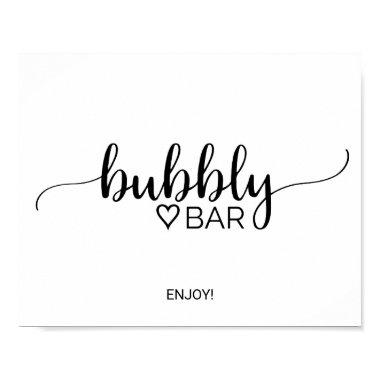 Simple Black Calligraphy Bubbly Bar Sign