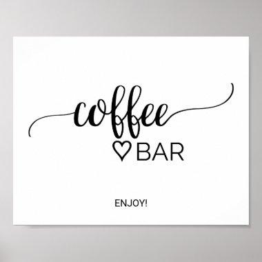 Simple Black Calligraphy Coffee Bar Sign