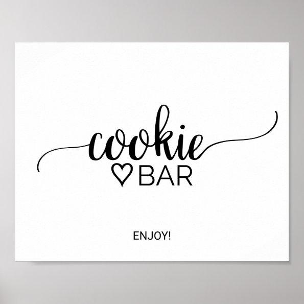 Simple Black Calligraphy Cookie Bar Sign