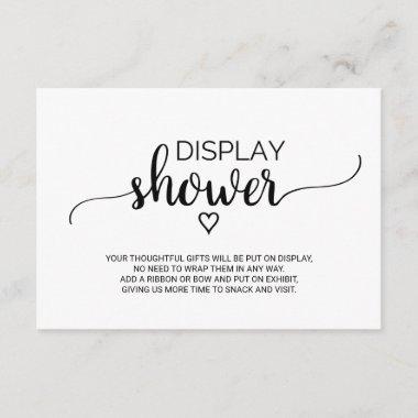 Simple Black Calligraphy Display Shower Enclosure Invitations