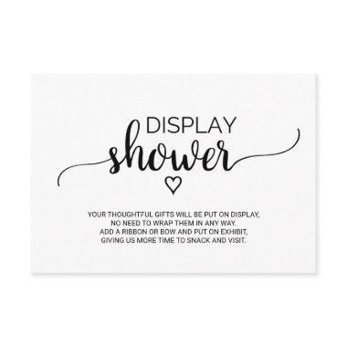 Simple Black Calligraphy Display Shower Enclosure Invitations