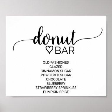 Simple Black Calligraphy Donut Bar Sign