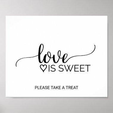 Simple Black Calligraphy Love is Sweet Sign