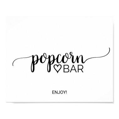 Simple Black Calligraphy Popcorn Bar Sign