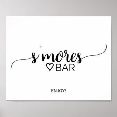 Simple Black Calligraphy S'mores Bar Sign
