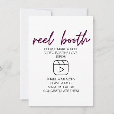 Simple Black Calligraphy Wedding Reels Booth Sign Invitations