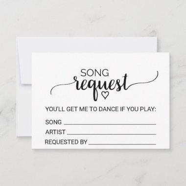 Simple Black Calligraphy Wedding Song Request