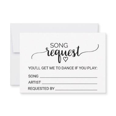 Simple Black Calligraphy Wedding Song Request