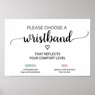 Simple Black Calligraphy Wedding Wristband Sign
