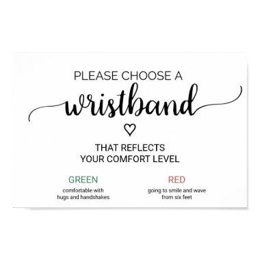 Simple Black Calligraphy Wedding Wristband Sign