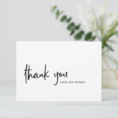 Simple Black Script Typography Thank You Invitations