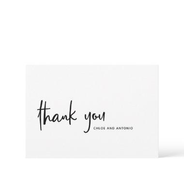 Simple Black Script Typography Thank You Invitations