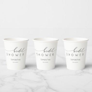 Simple Black & White Calligraphy  Paper Cups