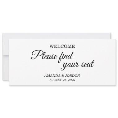 Simple Black White Calligraphy Seat Chart Header