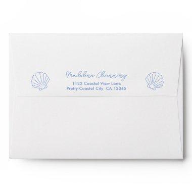 Simple Blue Shell Return Address  Envelope