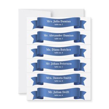 Simple Blue Silk Ribbon Banner Wedding Place