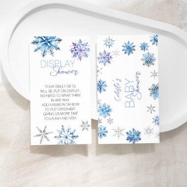 Simple Blue Snowflake Baby Shower Display Shower Enclosure Invitations