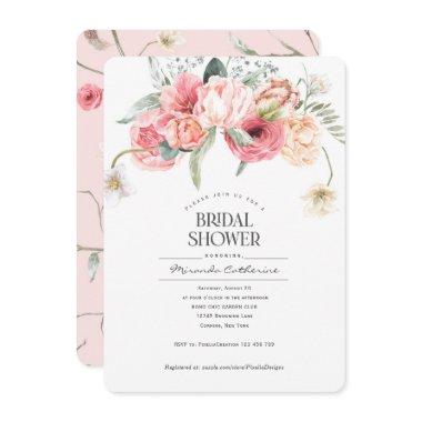 Simple bohemian floral style chic garden bridal Invitations