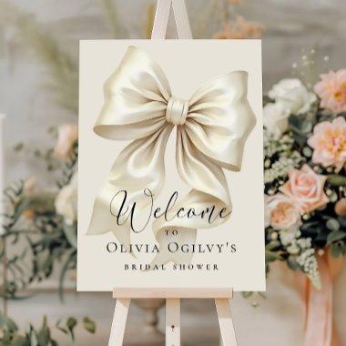 Simple Boho Elegant Ivory Cream Bow  Foam Board