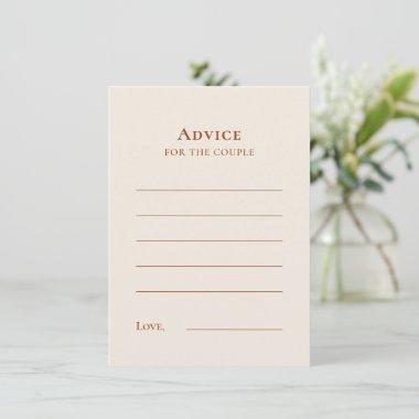 Simple Boho Ivory Wedding Advice Card