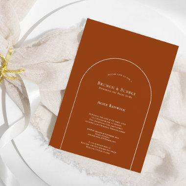 Simple Boho Terracotta Bridal Brunch and Bubbly Invitations