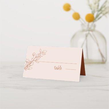 Simple Boho Terracotta, Folded Wedding Place Invitations