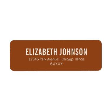 Simple Boho Terracotta Typography Bridal Address Label
