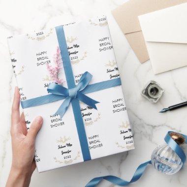 Simple Bridal Shower Name/Date Wrapping Paper