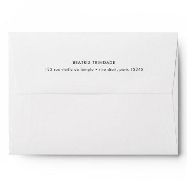 Simple Bridal Shower Plain White Pre Addressed Envelope