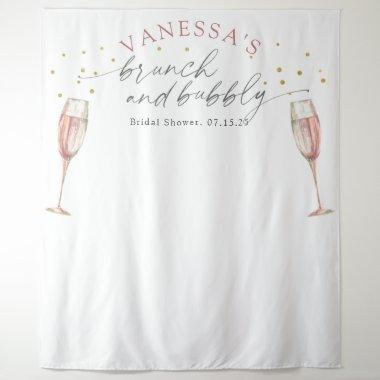Simple brunch and bubbly bridal shower backdrop