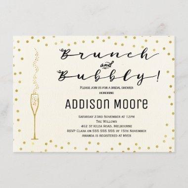 Simple Brunch And Bubbly Bridal Shower Invitations