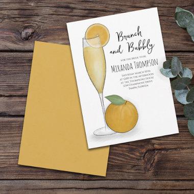 Simple Brunch and Bubbly Champagne Bridal Shower Invitations