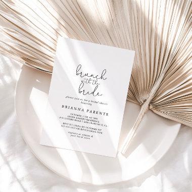 Simple Calligraphy Brunch with the Bride Shower Invitations