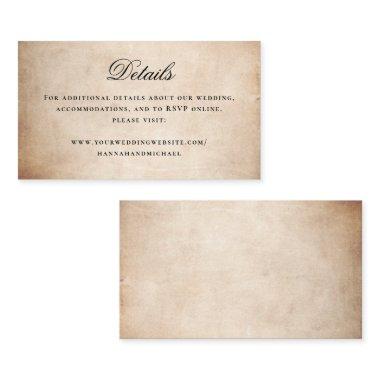 Simple Calligraphy Details Rustic Parchment Paper Enclosure Invitations