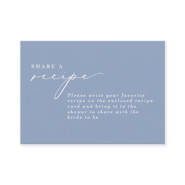 Simple Calligraphy Dusty Blue  Recipe Enclosure