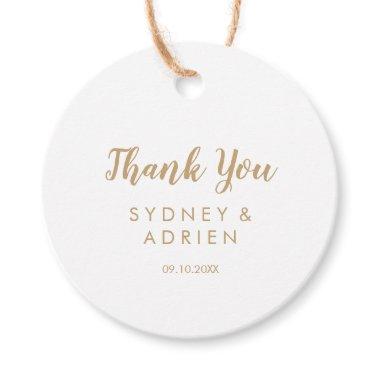 Simple Calligraphy|Gold Back Wedding Thank You Favor Tags