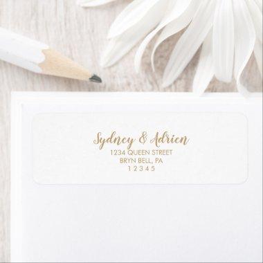 Simple Calligraphy|Gold Invite Return Address Label