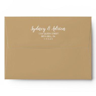 Simple Calligraphy | Gold Wedding Invitations Envelope