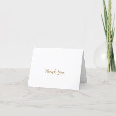 Simple Calligraphy|Gold Wedding Thank You Invitations