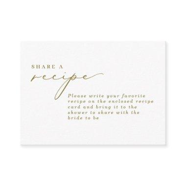 Simple Calligraphy Sage Bridal Shower Recipe Enclosure Invitations