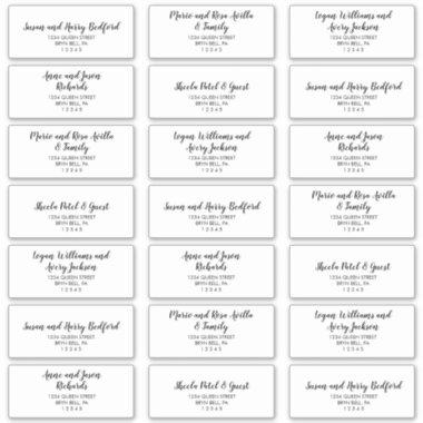 Simple Calligraphy Wedding Guest Address Labels