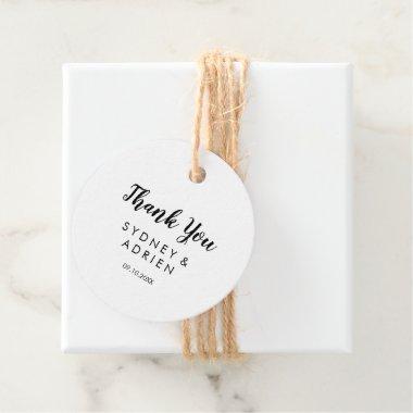 Simple Calligraphy Wedding Thank You Favor Tags