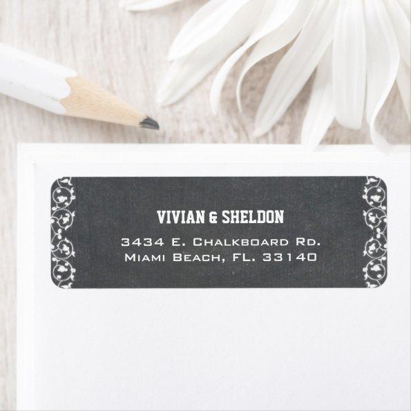 Simple Chalkboard Wedding Return Address Label