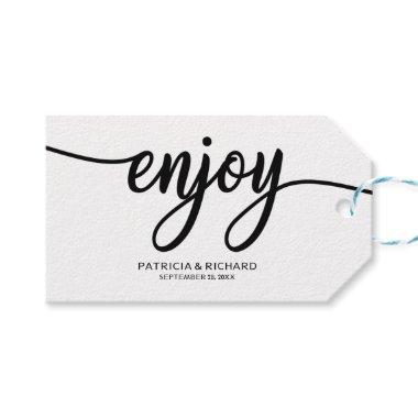 Simple Chic Calligraphy Enjoy Wedding Favor Tags